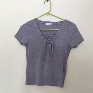 gray crop top